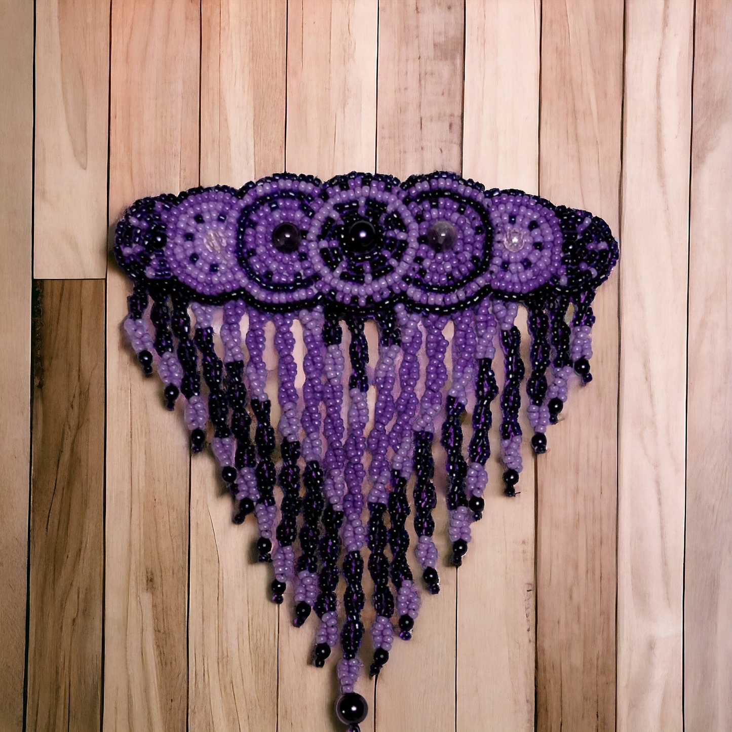 Purple & Black Beaded Hair Barrett